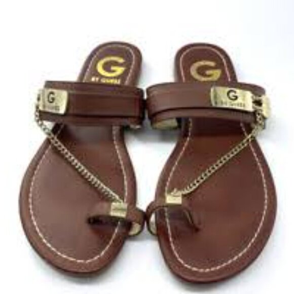 G by Guess Camel Brown Toe Ring Sandals - Picture 2 of 6
